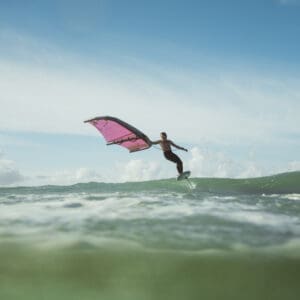 Wingfoiling in waves